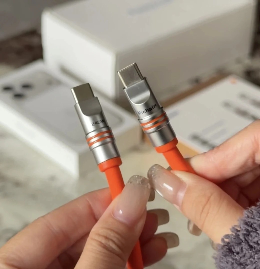 Hichain PD240W USB C 고속 충전 케이블 소프트 액체 실리콘 타입 C 케이블 아이폰 노트북 태블릿 이어폰용 1.2M/2M