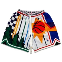 High Street Retro New Drawstring Basketball Shorts Men's Summer Outdoor Running Fitness But Knee Sports Quarter Pants 1