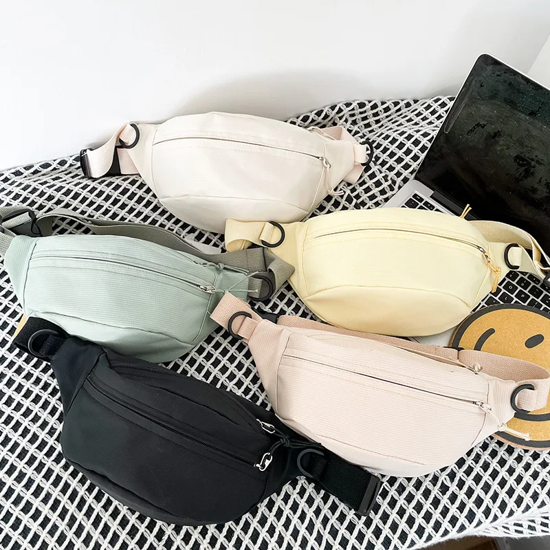 

2023 New Summer Fashion Chest Bag Women Simple Nylon Bag Student Crossbody Bags For Teenage Girls Purses and Waist Bag Bolso
