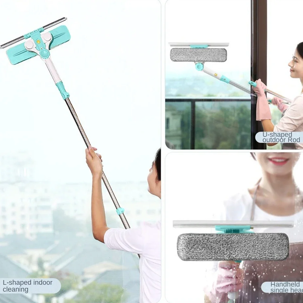 

Double Wiper Supplies Dust Window Telescopic Cleaning Sided Window Cleaner Household High Removal U-shaped Building Outdoor