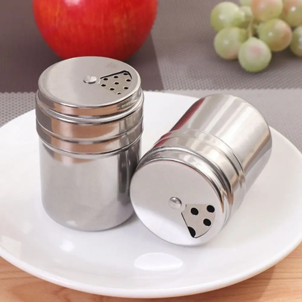 Multi-purpose Stainless Steel Seasoning Jar Salt Sugar Bottle Rotating Cover Kitchen Gadgets Spice Pepper Shaker Spice Jar 1pc seasoning jar salt shaker spices bottle salt pepper shakers