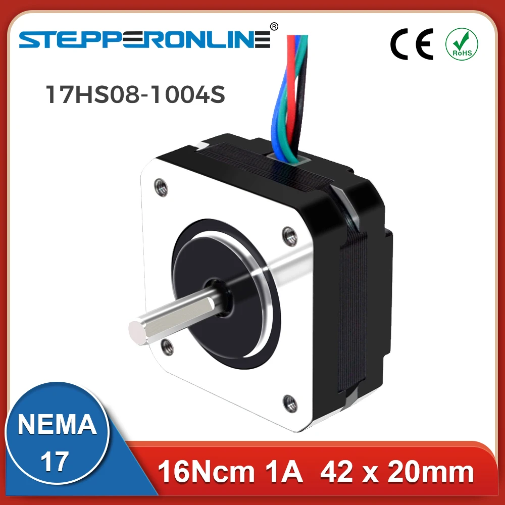 Short Body Nema 17 Stepper Motor 16Ncm 1A 4-Lead 17HS08-1004S for CNC Extruder 3D Printer