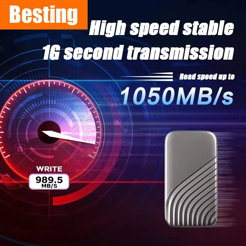 오리지널 외장 하드 드라이브 휴대용 SSD 16TB 외장형 솔리드 스테이트 드라이브 USB 3.0 타입 C 하드 디스크 고속 저장장치 PC Mac용