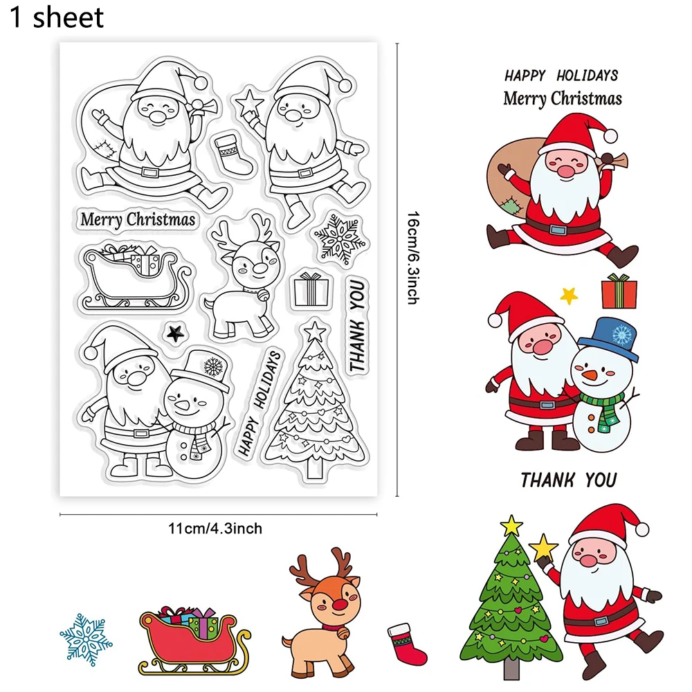 Clear Silicone Stamps Christmas Clear Stamps for Card Making, Santa Claus  Penguin Transparent Silicone Stamps Rubber Scrapbook - AliExpress