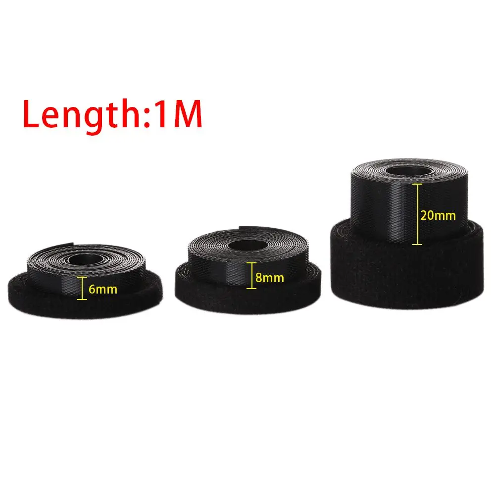 High Quality Black/White 6/8/20mm Width Magic Tapes Sticker Clothes Fastener Tape Paste Strap  Sewing Stickers