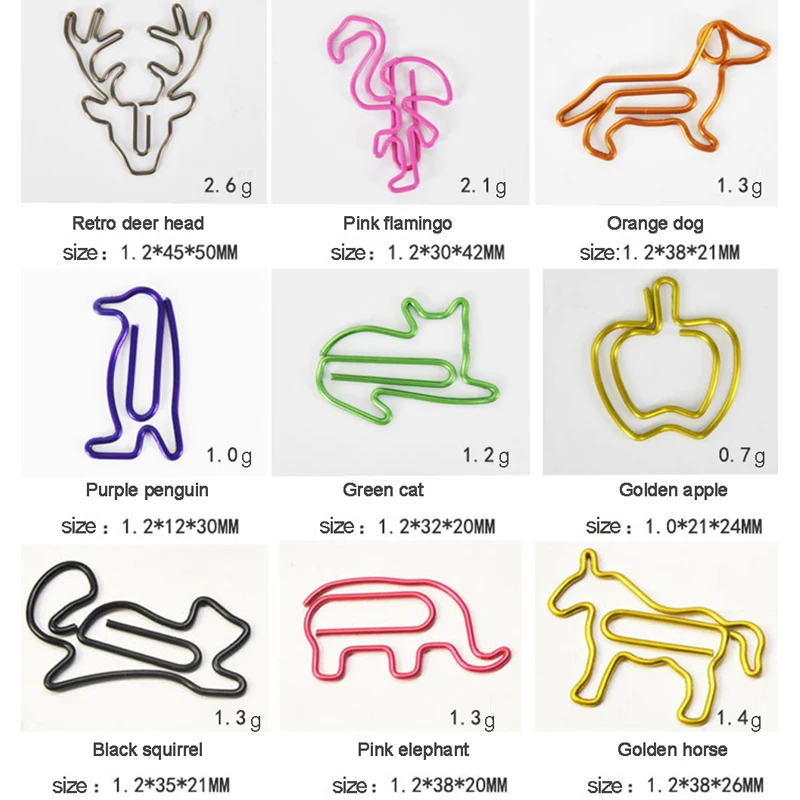 Paper Clips 10pcs/Lot Paper Clip Kawaii Animal Shape Office Supply Paper Clip Bookmark Gift Stationery Book Accessories Teacher Gifts