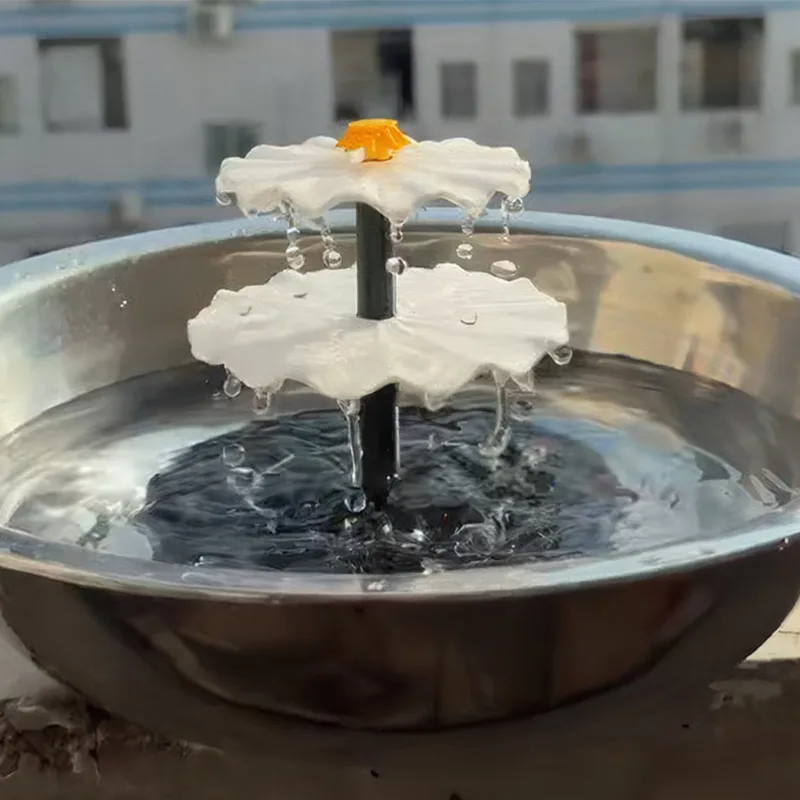 정원 야외용 태양열 새 목욕 분수 3단 벌새 장 물 연못 장식 재미있는 애완동물 용품 선물