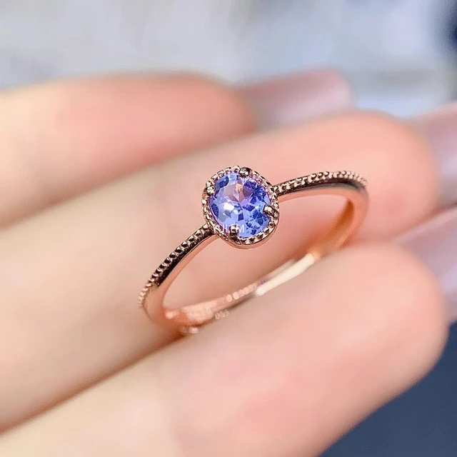 Natural Tanzanite Cushion Cut Rings In 14k Gold | December Birthstone