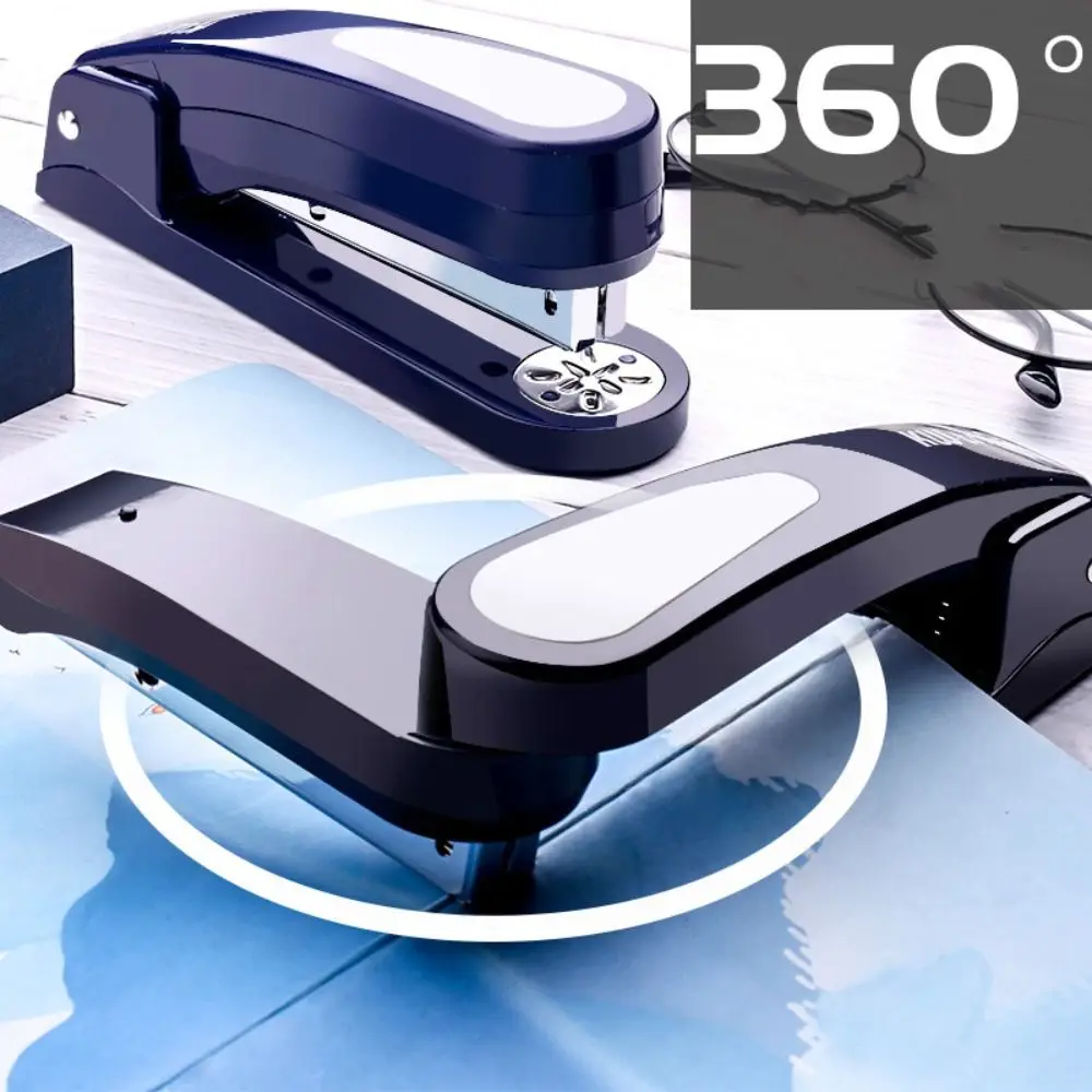 360 Degree Rotary Stapler Multifunctional Heavy Duty Stapler Thickened Effortless Long Stapler Office Binding Tools - 2