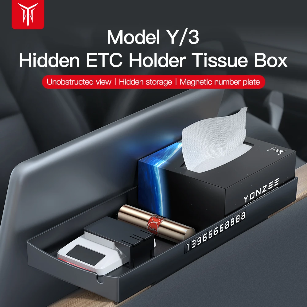 Yz For Tesla Model 3 Model Y Hidden Etc Holder Tissue Box For Tesla