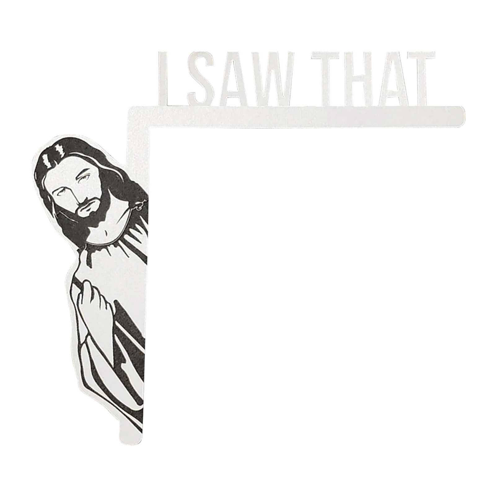 Art Craft Jesus I Saw That Holiday Left Right Wall Sculpture Party Dress Up Gift Home Decor Ornament Wood Door Frame Decoration