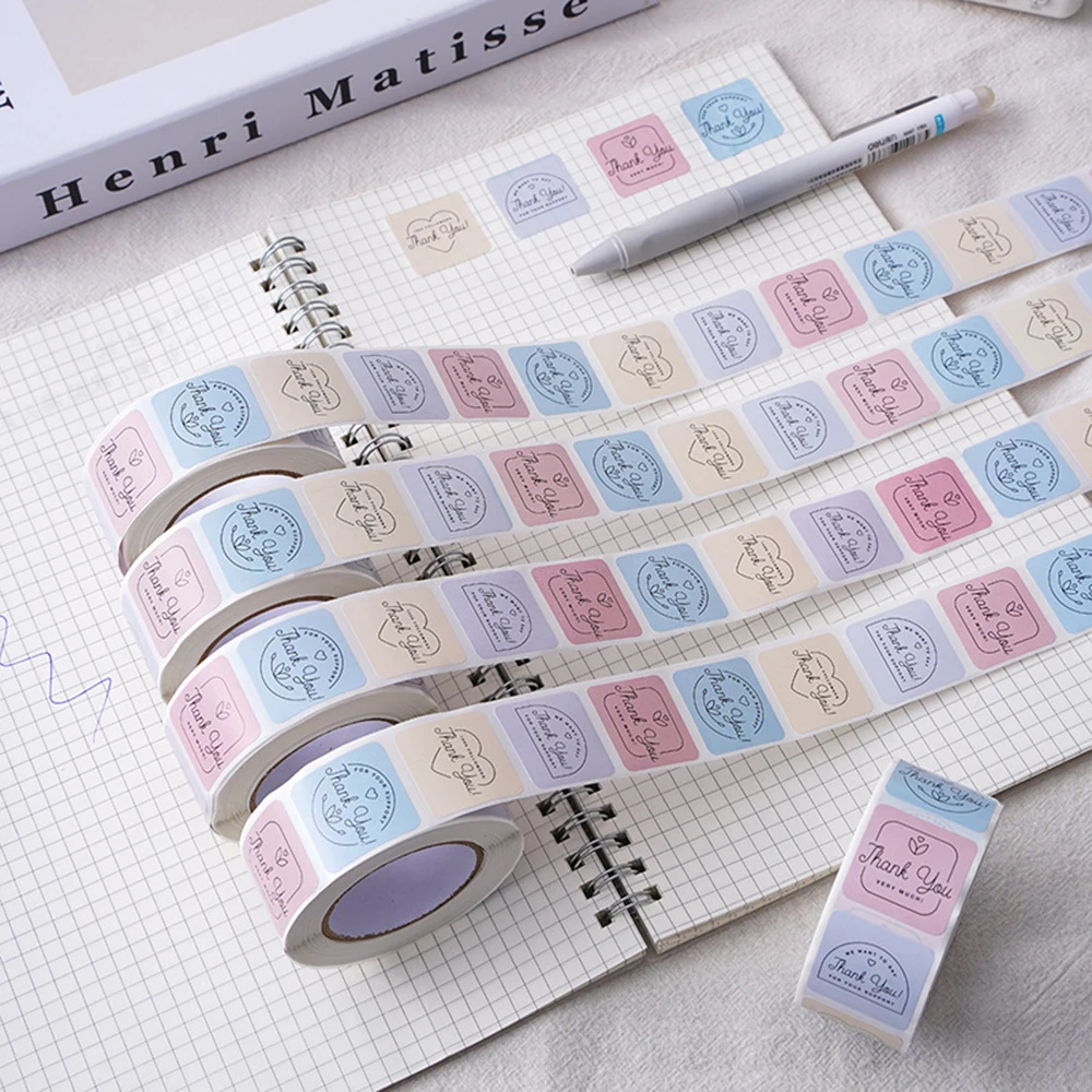 100-500pcs Thank You Sticker Round Scrapbook Envelope Seal Scrapbooking Stickers Festival Birthday Party Gift Decorations Labels