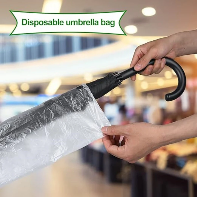 100pcs Disposable Umbrella Cover Umbrella Storage Bag Transparent Waterproof Plastic For Hotel Lobby Doorway