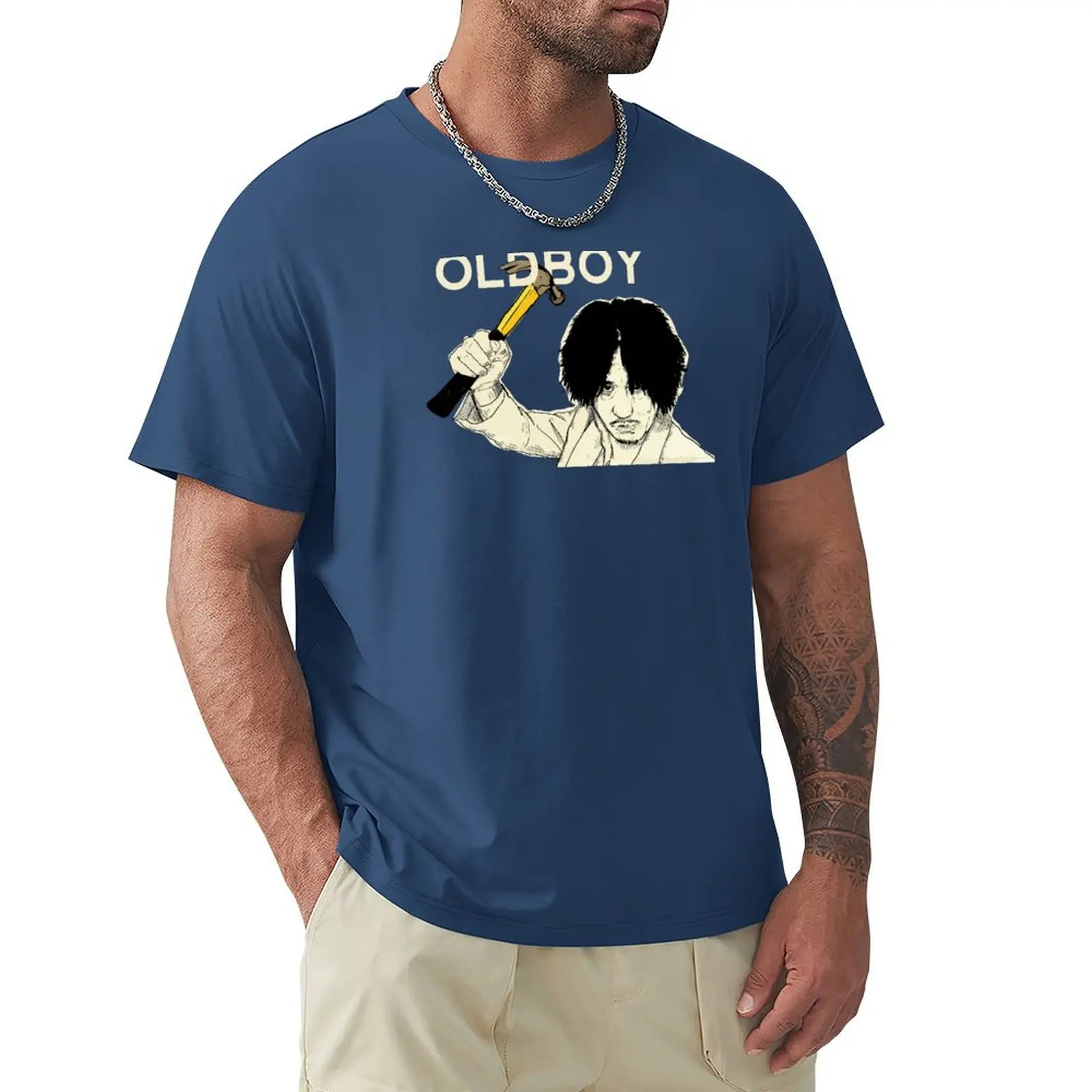 

OLD BOY T-shirt anime new edition plain Short sleeve tee plain t shirts men
