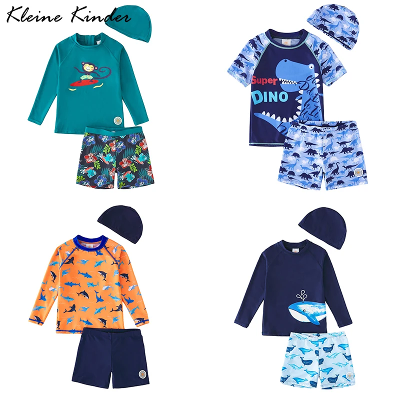 남아용 긴 소매 수영복, 자외선 차단 수영복, UPF50 세트, 여름 해변 의류, 래시가드, 2-9 세 어린이 