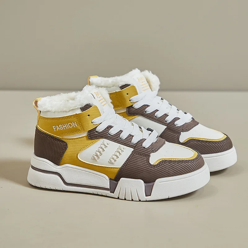 

Зимние женские кроссовки на платформе, модные дизайнерские плюшевые теплые ботинки для снега, женские повседневные спортивные кроссовки для скейтборда, Zapatillas Mujer