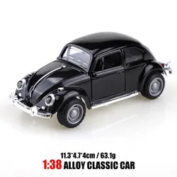 Exquisite Retro Beetle Alloy Car Toy for Decoration and Display (Black)