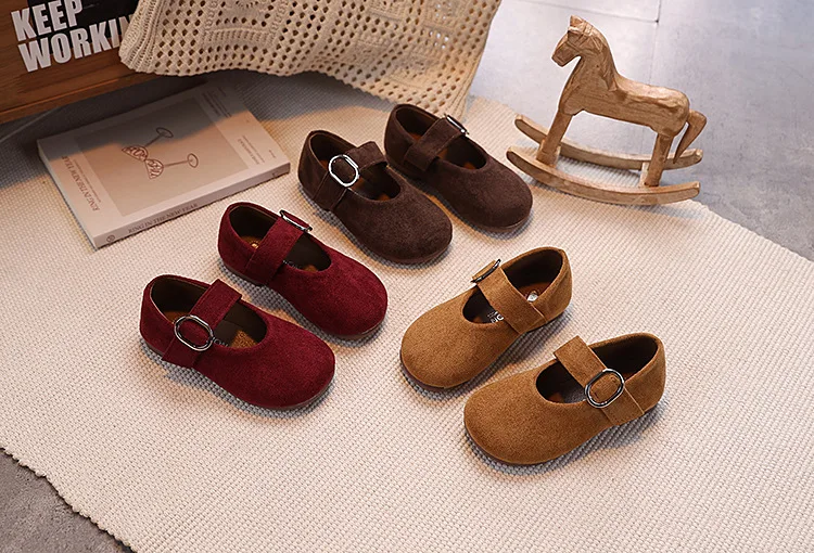 Mädchen Lederschuhe Kleinkinder Ballerinas Prinzessin Süße Kinderschuhe Weiche Schuhe T-Riemen Retro Klassische Kinder-Festtagsschuhe für Partys – Detail 2