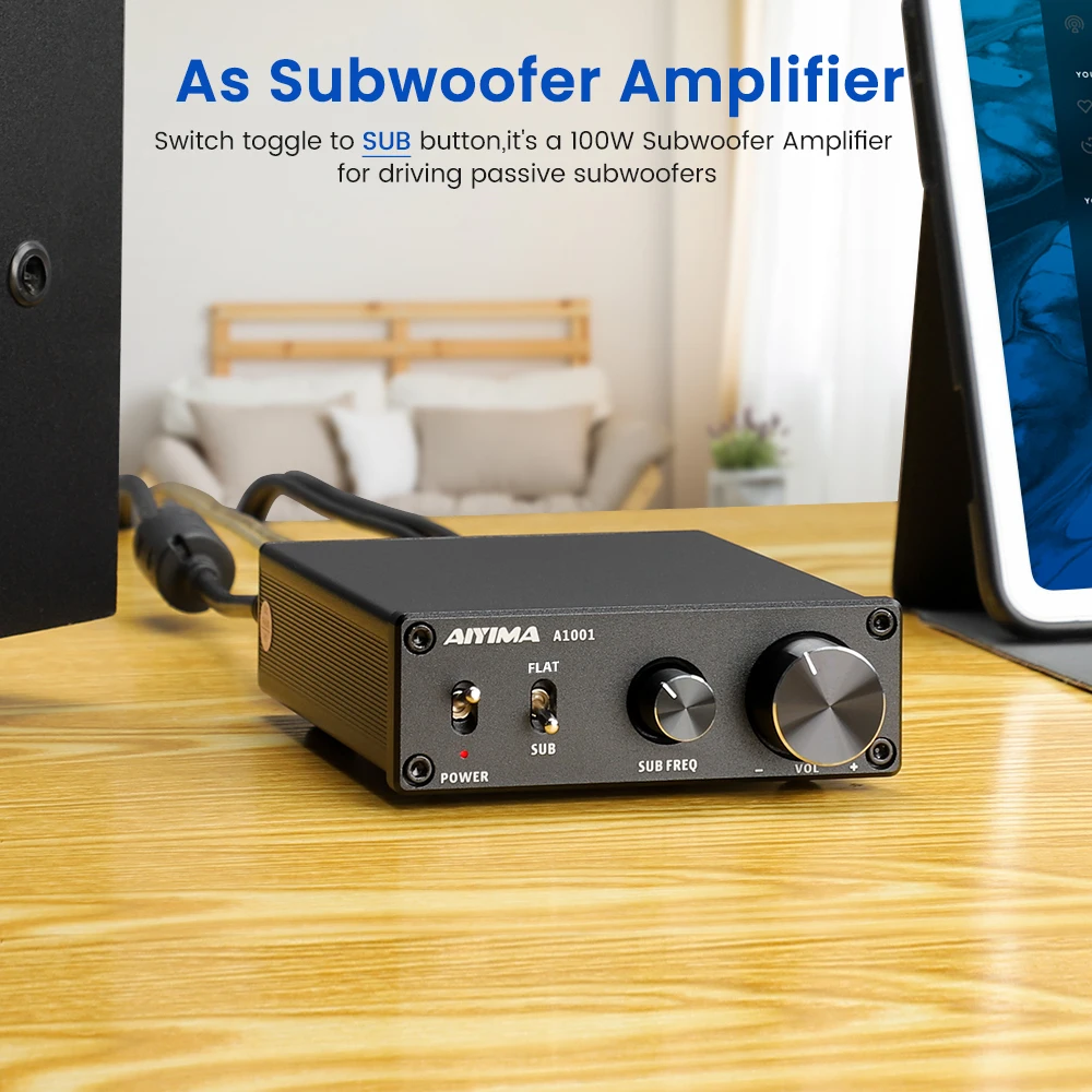 Aiyima-オーディオサブウーファーアンプ,100w,デジタルサウンドクラス