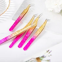 1 Pc Eyelash Tweezers Ice Flower Anti-static 3D Accurate Eyebrow Grafting False Lashes Extension Supplies Makeup Tweezer Tools 2