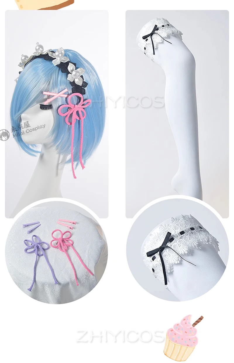 ZHIYICOS Re Life in a different world Rem Ram Cosplay Maid Dress Lolita Halloween Costumes for Women 12