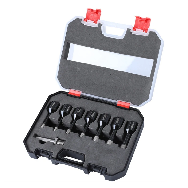 

8Pcs M14 Diamond Tile Drill Bit Set Kit 6/6/8/8/10/12/14Mm M14 Diamond Drill Set For Porcelain Tile Marble Glass