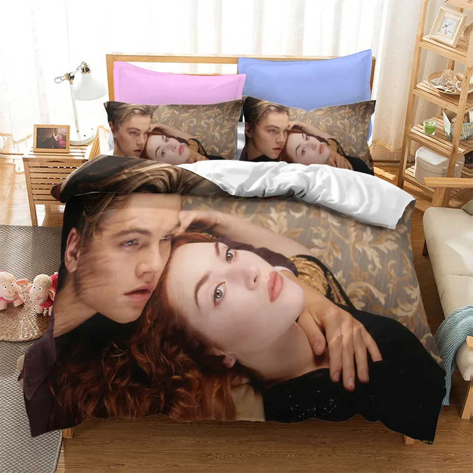 Rochile Titanic 3D Bettwäsche Set Kinder Bettbezug Set Betten Set Für Kinder Mädchen Jungen 2 Stück Ultraweiche Mikrofaser Bettwäsche Set Single( 135x200cm