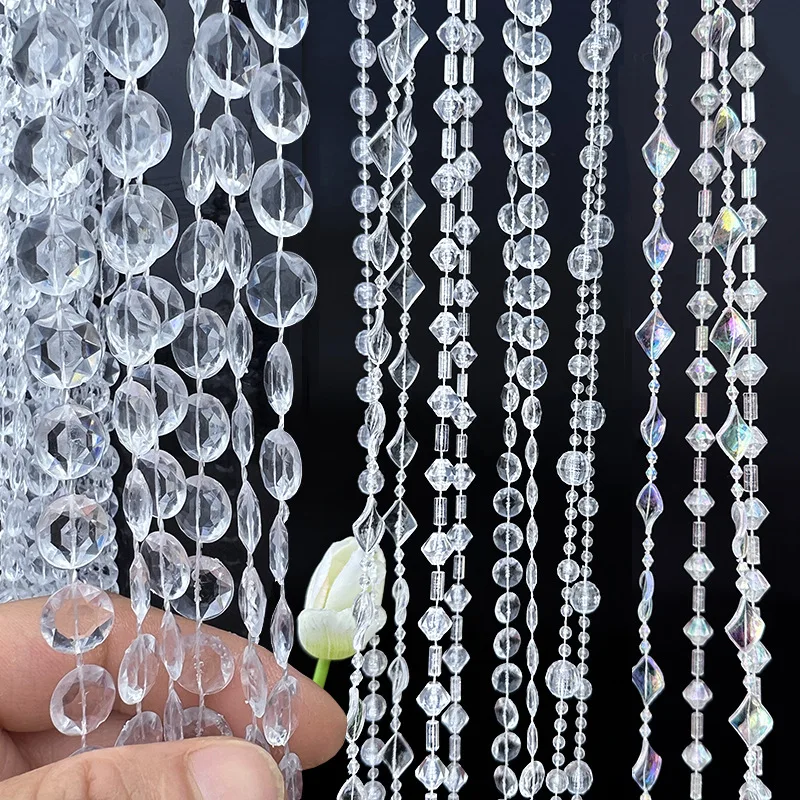3,28-127ft Acryl Kristall Girlande Stränge Hängen Kronleuchter Edelstein Perlen Kette DIY Octagon Prisma Diamant Dekore für Hochzeit Party – Detail 6