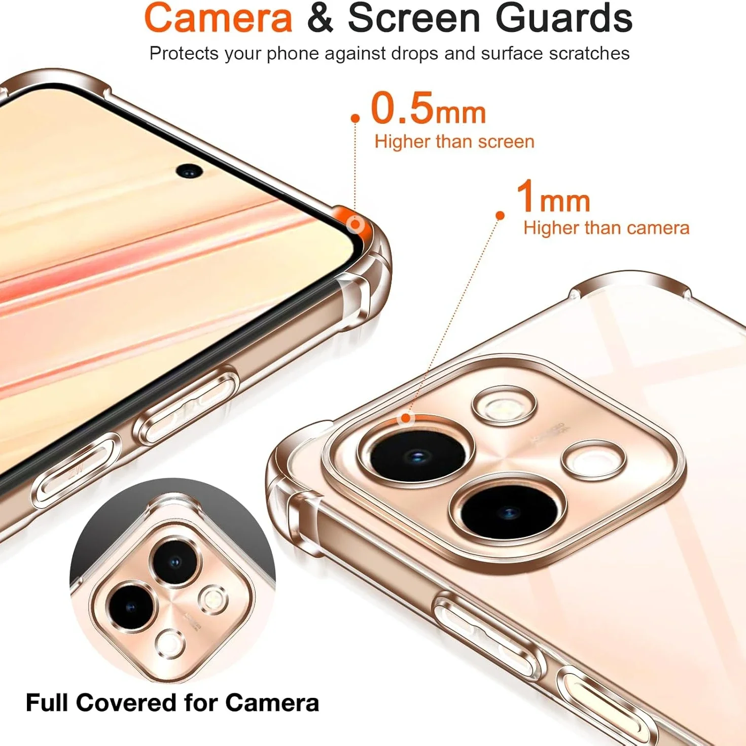 Transparent TPU Shockproof Bumper Case with Reinforced Corners