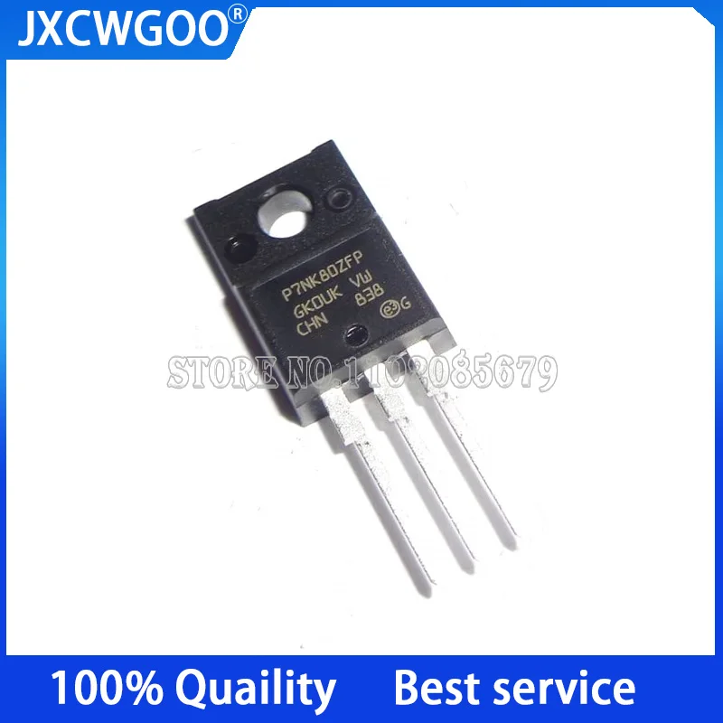 10PCS STP7NK80ZFP P7NK80ZFP TO-220F 5.2a/800v MOS FET New original