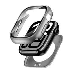 Waterproof Full Coverage Protective Case with Tempered Glass Screen Protector - 46mm Series 10 11 (Titanium color)