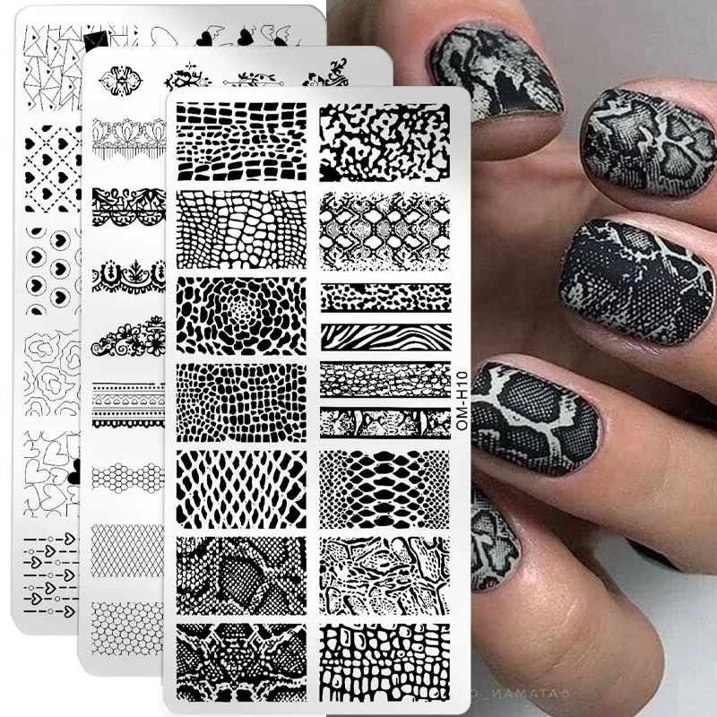 Y2k Heart, Leaf, Snake, And Skull Nail Art Stamping Plate - 3d Stencil Mold  For French Tips And Printing Tools - Temu Portugal