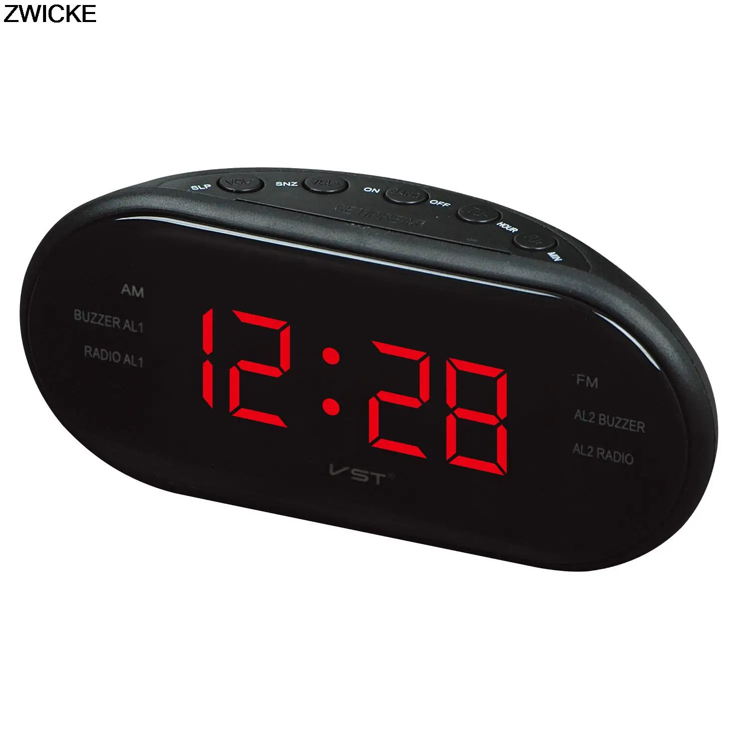 Electronic Home Alarm Clock 220V European Plug Dual Frequency Radio Alarm Clock Digital LED Clock Luminous Clock