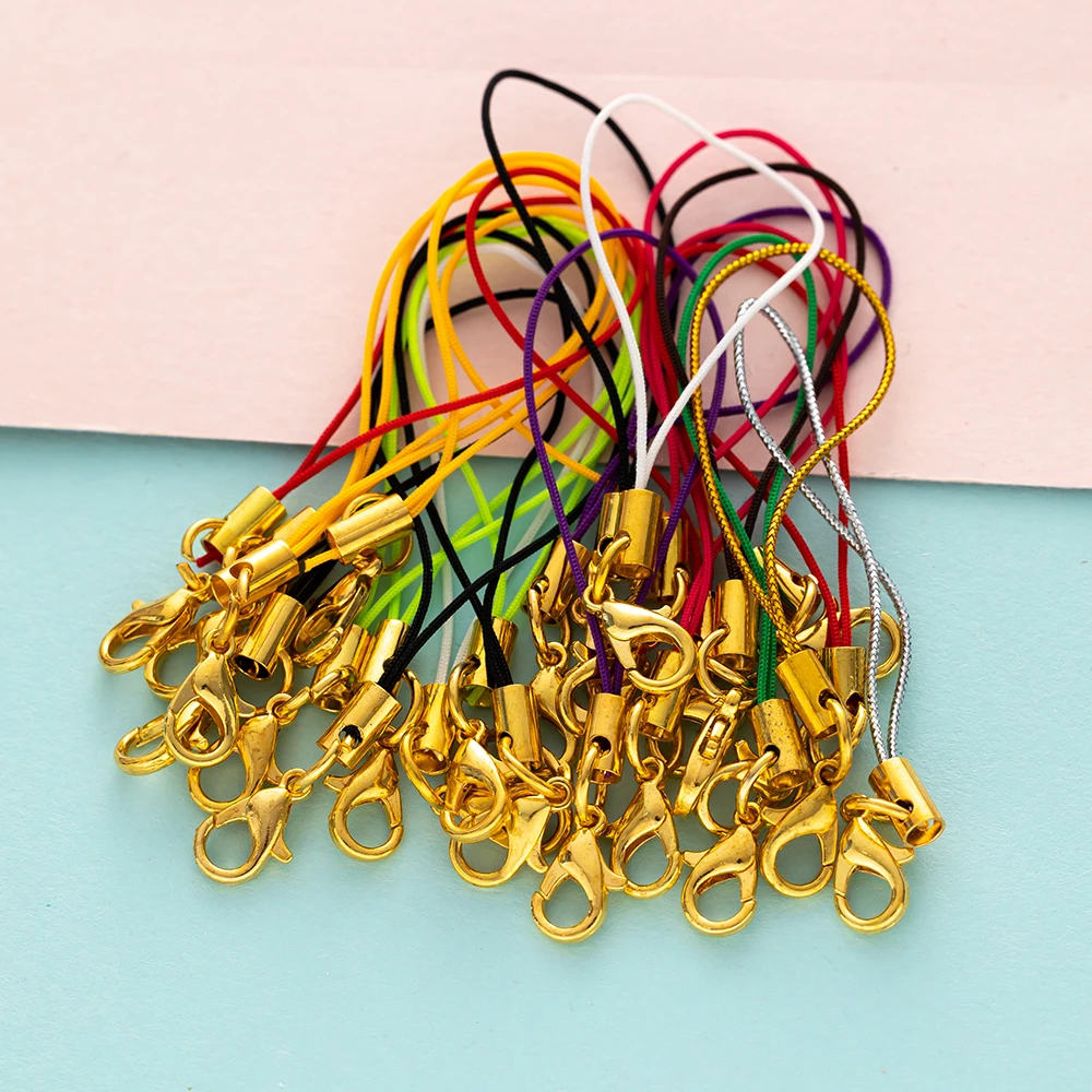 50 Stück Karabinerverschluss Seil Schlüsselanhänger Haken Handy Handwerk Anhänger Lanyard DIY handgemachte Tasche Anhänger Schlüsselanhänger Zubehör – Detail 4