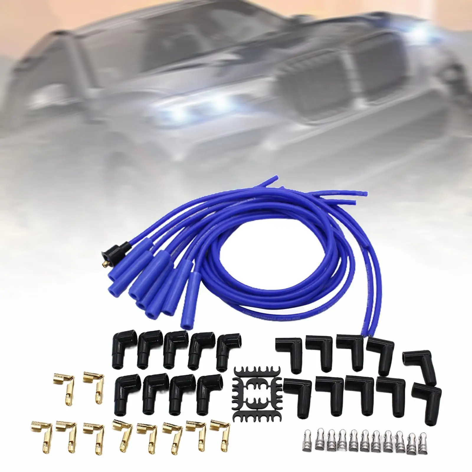 8mm Ignition Wire Set Spark Plug Cable 180 Degree Direct Mount Accessory Spare Parts
