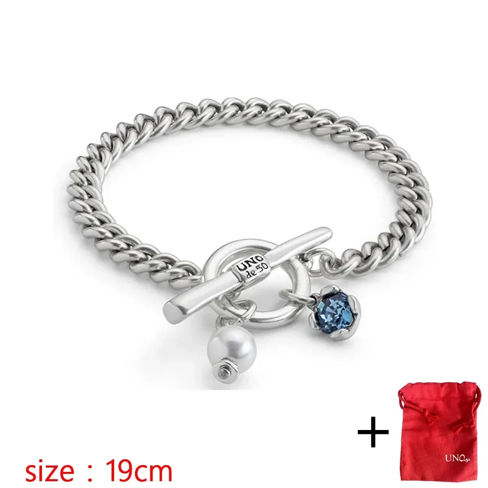 Unode50 정교한 체인 클래식 심플한 보석 세팅, 가벼운 고급스럽고 아름다운 숙녀용 커플 팔찌, 플러스 가방 선물