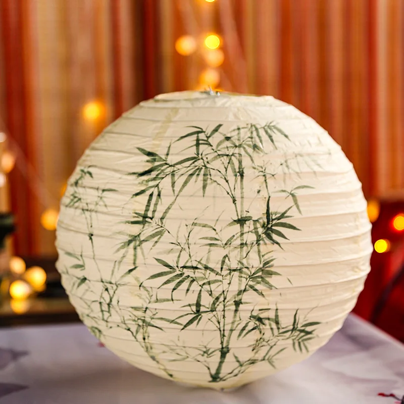30cm Printed Flower Round Paper Lantern Wedding Birthday Party Decorations DIY Festival Supplies 1pc