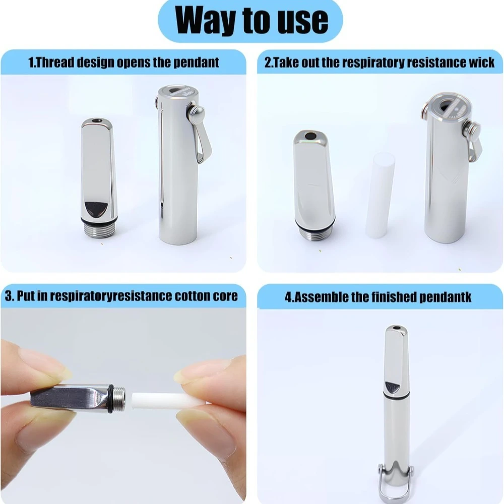 Stainless Steel Mindfulness Pendant for Breath Regulation and Anxiety Relief