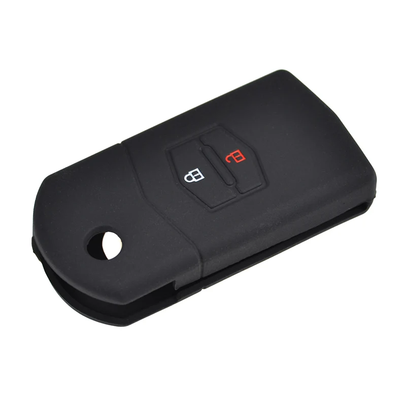 AX 2 버튼 실리콘 For Mazda Demio 2 3 5 6 M2 M3 M5 M6 CX-5 CX-7 CX-9 RX-8 MX5 MPV 자동차 원격 키 Fob 쉘 커버 케이스