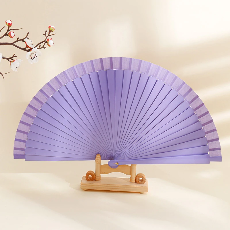 New Chinese Style Hand Fans Pure Color Wooden Folding Fans Wedding Party Dance Fan Performance Props Home Decoration Crafts