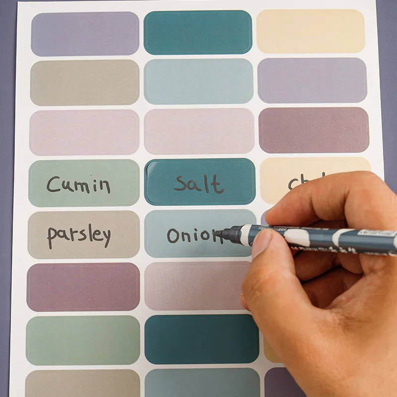 Description Picture 3 of itemMorandi Color Index Stickers Spice Can Label Kitchen Room Spice Jar Labels Self Adhesive Categorized Label Tag Marker Paper