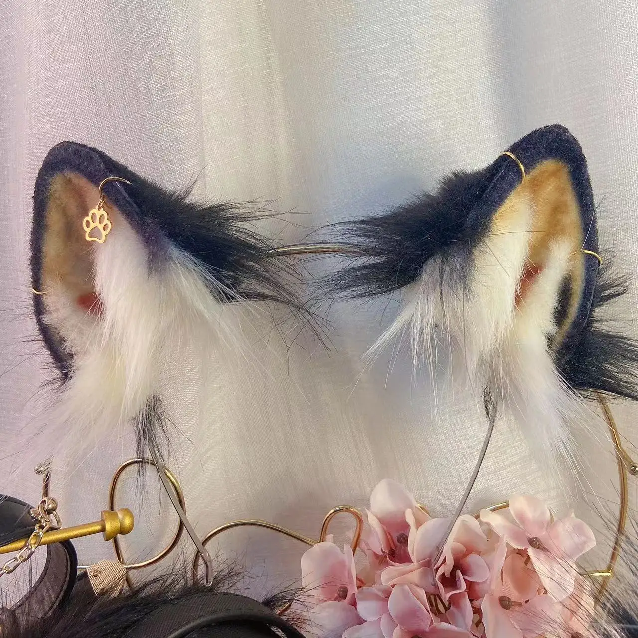 Hand Made Black Dog Shiba Ears Headband Plush Hair Hoop Tail Necklace Earrings Set Costume Accessories Lolita Cosplay Prop