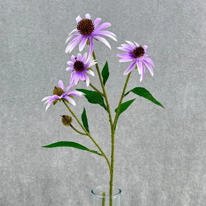 10 Stück Seiden-Lila-Tannenzapfen-Chrysanthemen Künstliche Blumen Wohnzimmerdekoration Simulierte Chrysanthemenzweige – Detail 5