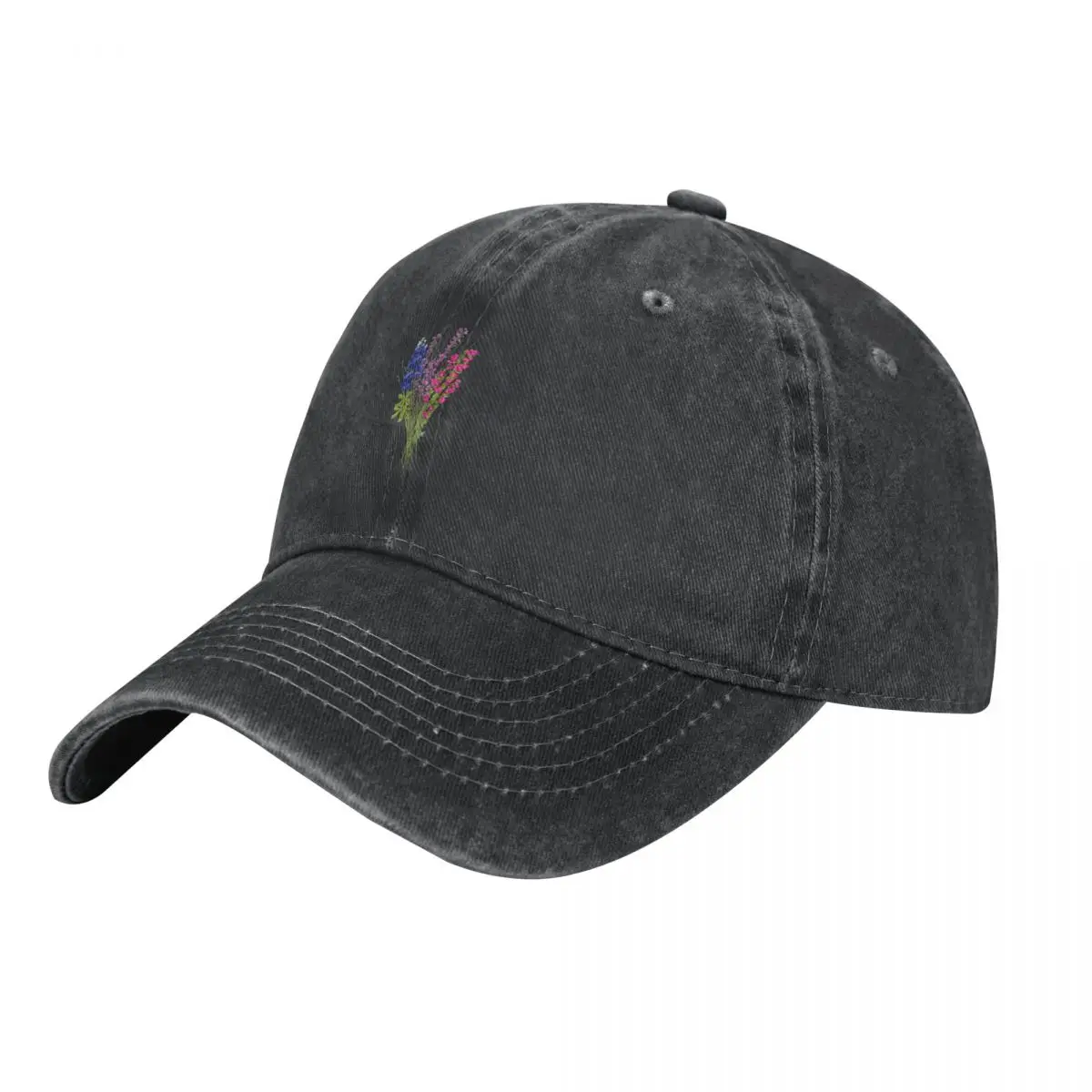 

subtle bi pride flowers Cowboy Hat Military Cap Man Sunscreen Hats For Women Men's