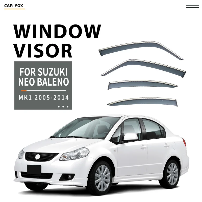 

FOR SUZUKI Neo Baleno MK1 2005-2014 Window Visor Vent Shades Sun Rain Deflector Guard 4PCS/SET FOR SUZUKI Neo Baleno Sedan