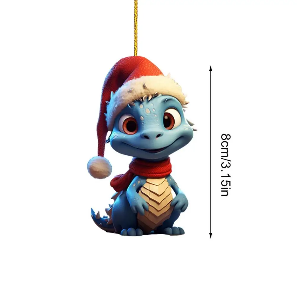 thumbnail image 1 of New Cartoon Dinosaur Figures Christmas Ornament 2D Acrylic Cute Christmas Tree Decoration Pendant for Home Office Decoration, 1 of 5