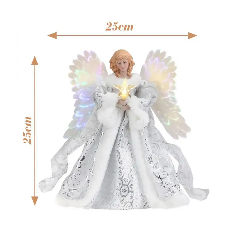 Christmas Tree Topper Angel Fairy LED Light Up Three-dimensional Christmas Tree Top Decoration Ornament