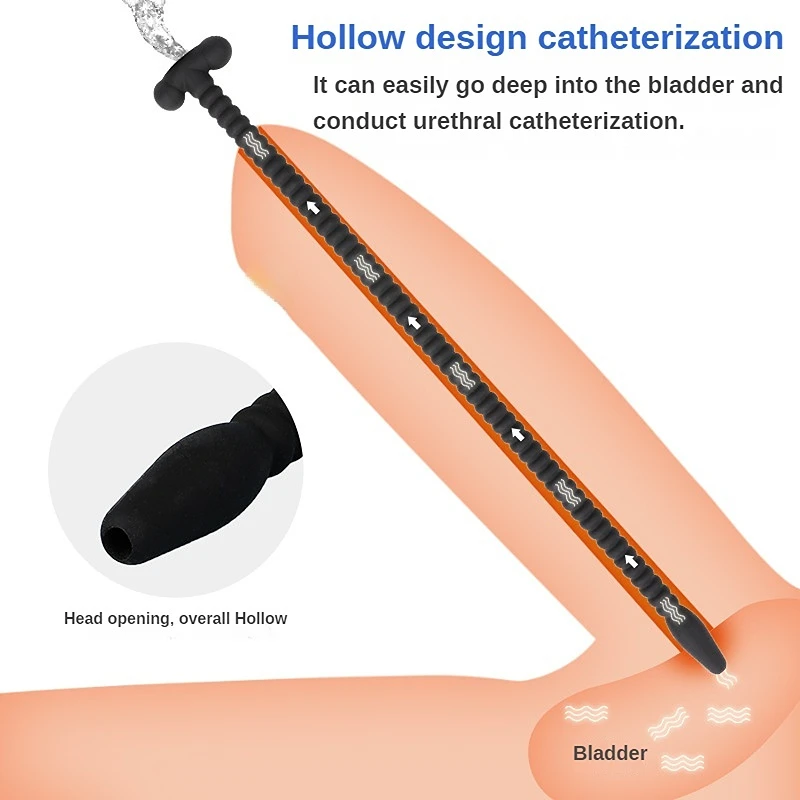 Silicone Urethral Catheter Dilator Horse Eye Stimulation Sounding Penis Plug Insert Urethra Sound Adult Sex Toys for Men Gay silicone urethral dilator,urethral dilator