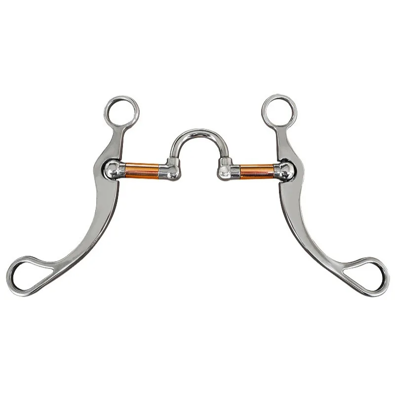 Horse Snaffle Stainless Steel Training Mouth Bit  Western Copper Roller Jointed Mouth Curb Hight Quality Horse Bit 3