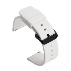 Universal Quick Release Waterproof Silicone Watch Band - Soft and Durable Replacement Strap - 22mm (White black)